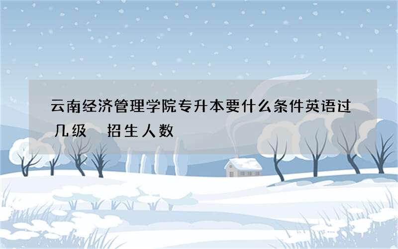 云南经济管理学院专升本要什么条件英语过几级 招生人数